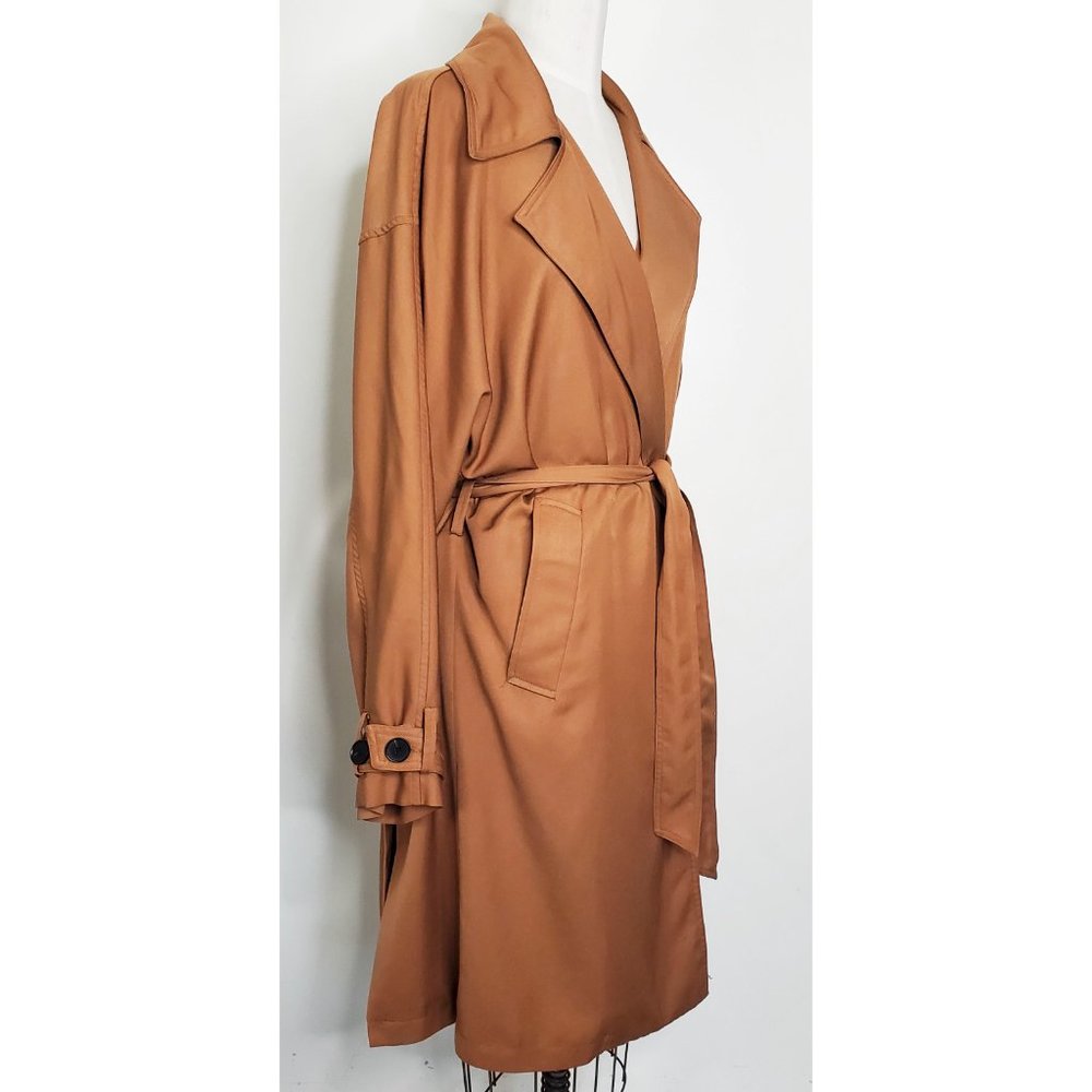 Modern Citizen Womens Cinnamon Brenna Tie-Front Trench Coat S/M - Picture 10 of 10